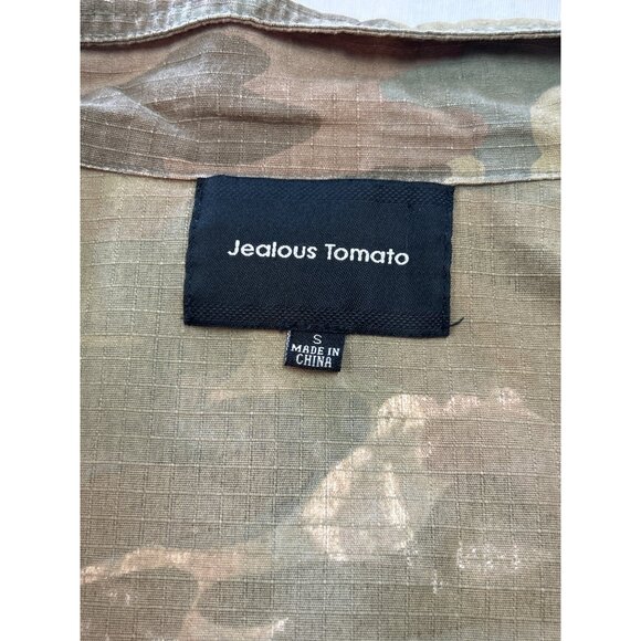 Floral Camouflage Military Style Jacket Jealous Tomato Utility Zipper Snap - Picture 9 of 14